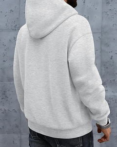 Sweat à capuche surdimensionné pour homme, couleur unie, hiver, tissu molletonné 100% coton, imprimé sur mesure avec service OEM - Product Image 4