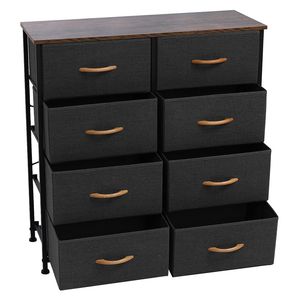 Cassettiera a 4 livelli con 8 cassetti in tessuto facili da estrarre, struttura in metallo, piano in legno, design estensibile per l'organizzazione - Product Image 2