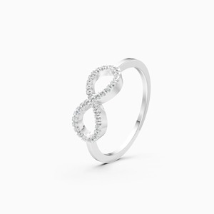Daily Wear Lab Grown Diamond Forever Shine <b>Infinity</b> Shape 0.11 Ct Stackable Ring In 9K Yellow White And <b>Rose</b> Gold - Product Image 2