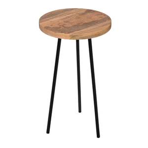 โต๊ะข้างโบราณแบบดั้งเดิม ทำจากโลหะและไม้แข็งแรง ทนทาน ใช้งานได้หลากหลาย เหมาะสำหรับใช้ภายในบ้าน ห้องนั่งเล่น โต๊ะกาแฟ สำหรับบ้านและสำนักงาน - Product Image 4