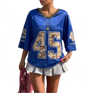 Maillot de football américain unisexe style streetwear OEM pour homme, coupe courte en maille, style vintage américain - Product Image 2