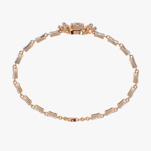 New Design Customizable 10k <b>Solid</b> <b>Gold</b> Bracelet Four Prong Moissanite Diamonds Original Rose <b>Gold</b> Options - Product Image 3