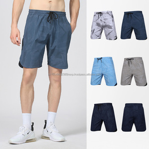 กางเกงกีฬาขาสั้นทรงหลวมเอวยางยืดผ้าโพลีเอสเตอร์แห้งเร็วสำหรับผู้ชายกางเกงชายหาดผ้าไอซ์ซิลค์สำหรับ100% ฤดูร้อน - Product Image 3