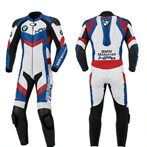 ชุดแข่งรถมอเตอร์ไซค์พรีเมียมหนังวัว/หนังจิงโจ้ พร้อมอุปกรณ์ป้องกัน CE Armor Protection Approved Gear - Product Image 2