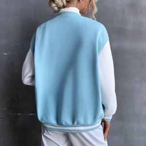เสื้อแจ็คเก็ตวาร์ซิตี้สีเบจ Econex Sports สำหรับผู้ชาย สไตล์ Preppy ปกคอพับ ซิปด้านหน้า ปักตัวอักษร R กันลม ใส่ได้ในฤดูหนาว สไตล์ลำลอง - Product Image 6