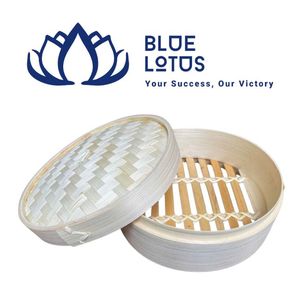 AVAILABLE Sustainable 2-Layer Bamboo Food Steamer <b>Basket</b> Glass-Embedded Stainless Steel Cover Safe Steam Cookware For Gas Wholes - Product Image 1
