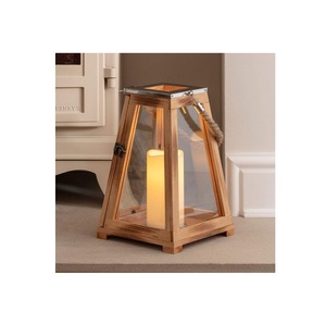 Wooden Candle Lantern for Farmhouse Home Decor <b>Fireplace</b> <b>Mantel</b> Wedding Centerpieces Holiday Displays and Everyday Elegance - Product Image 1