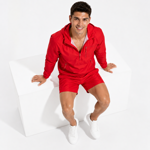 Conjunto Deportivo Personalizado de Fábrica para Hombre, Chaqueta Cortavientos y Pantalones Cortos, Conjunto Deportivo Ligero de Poliéster y Nailon, Fabricante - Product Image 4
