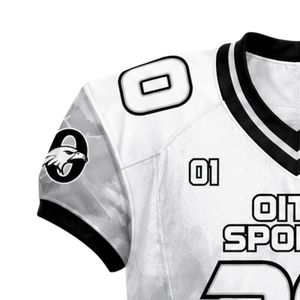 Maillot de football américain blanc et noir, personnalisé, haut de gamme, léger, respirant, vêtements de sport athlétiques - Product Image 5
