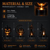 Decoraciones de Halloween al por Mayor, Velas LED sin Llama con Efecto de Parpadeo, Proveedor de Decoraciones de Halloween