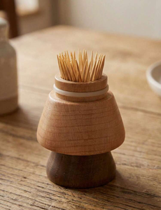 Handcrafted Wooden Eco-Friendly Classic Compact <b>Mini</b> Storage Pot Toothpick Holder for Kitchen Dining Decor - Product Image 3