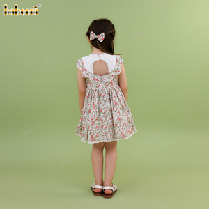 Vestido de Fiesta sin Mangas con Estampado Floral para Niñas, Mini Vestido con Cuello Peter Pan, Estilo Transpirable de Algodón, Bordado, 100% Certificado OEKO-TEX, Verano - Product Image 4