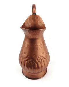 Jarra de cobre vintage con grabado floral y asa curva para bebidas, altura personalizada, diseño de metal duradero, jarra floral - Product Image 5