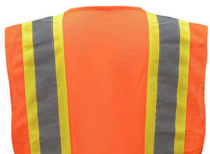 Gilet de sécurité haute visibilité PLAYER'S POINT certifié CE/EU, bandes réfléchissantes orange, en polyester, unisexe, pour le travail - Product Image 3