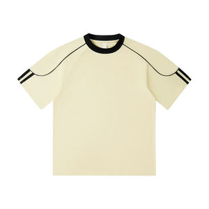 เสื้อยืดสตรีทแวร์ไซส์ใหญ่สำหรับผู้ชาย เสื้อยืดคอกลมแขนสั้นผ้าฝ้ายเปล่า รับสกรีนโลโก้ เสื้อยืดลำลองสไตล์ฮิปฮอปเนื้อผ้าหนาสำหรับผู้ชาย - Product Image 2