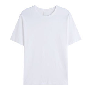 T-shirt en coton épais de haute qualité, sans marque, 100% coton, personnalisable avec logo brodé pour hommes - Product Image 3