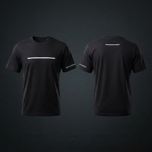 Camiseta Negra para Hombre OEM |   Impresión gráfica minimalista de líneas horizontales |   Camiseta Urbana de Manga Corta Premium con Tela Transpirable - Product Image 3