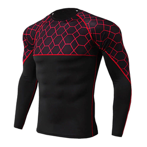 10 Wholesale Custom Logo Long Sleeve Rashguard <b>Men's</b> T-<b>shirts</b> <b>Compression</b> Mma Rash Guard Training Printed - Product Image 5