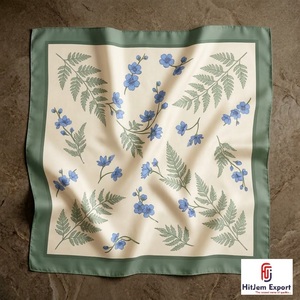 Écharpe en soie de luxe imprimée sur mesure pour femme, foulard carré léger, fabricant OEM, produits textiles personnalisés Chypre, mode - Product Image 3