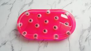 Plateau en résine à paillettes métalliques avec incrustation de cuivre, style industriel, pour décoration intérieure, plateau de service en gros, art fait main - Product Image 3