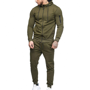 He She Wears Men's Solid Gray <b>Tracksuit</b> Set Full Sleeve Hooded Drawstring Sweatshirt Side Pockets Casual Streetwear Breathable - Product Image 2
