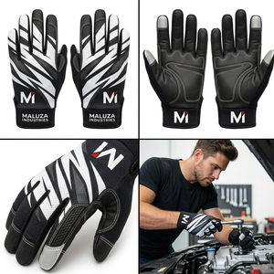 MALUZA INDUSTRIES Durable Microfiber Synthetic Leather Mechanics <b>Gloves</b> Breathable Stretch Back Automotive Repair Safety - Product Image 6