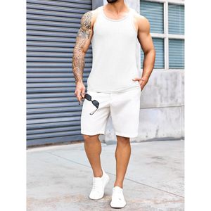 2025 hommes côtelé tricot débardeur coton sans manches chemise capuche pour été plage entraînement XL taille 3D motif Muscle maillot de corps - Product Image 2