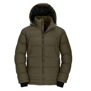 Custom Design Men's Casual Regular Fit Hooded Quilted Zip Coated Canvas Polyester Lightweight Breathable Solid Front <b>Jacket</b> - Product Image 3