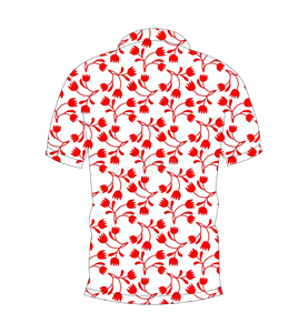 Polo à imprimé floral rouge, motif intégral, respirant, décontracté, manches courtes, style golf, pour l'été - Product Image 2