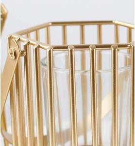 Porte-bougie en fil de fer pour décoration de table, support à bougie décoratif en métal pour centres de table de Noël et de mariage - Product Image 5