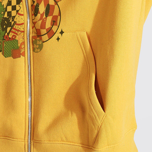Sweat-shirt à capuche jaune pour homme, coupe ample, manches classiques, couleur unie, décontracté, en molleton 100% coton, vêtement d'hiver, poche brodée - Product Image 6