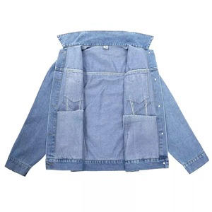 Veste en jean décontractée vintage personnalisée avec logo 2025 pour homme, col montant, en toile grande taille, idéale pour l'hiver - Product Image 5