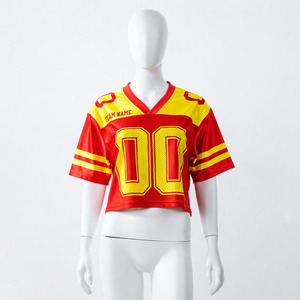 Camisetas de fútbol retro personalizadas de alta calidad con cuello en V, estilo oversized, para hombre, de malla transpirable, corte cropped, estilo americano, talla americana. - Product Image 1