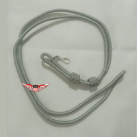 Tali lanyard warna abu-abu atau perak, tali peluit benang sutra abu-abu grosir kualitas terbaik