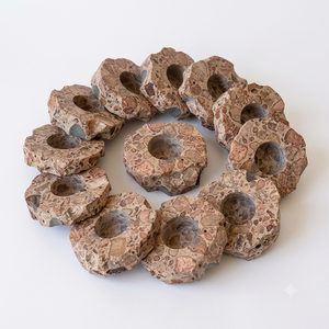 Portavelas de Piedra Natural Tallado a Mano de Jaspe Leopardo, Gema de Ágata Curativa, Venta al por Mayor - Product Image 5