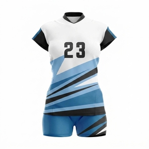 Conjunto de Uniforme de Voleibol para Mujer, Diseño Sublimado a Rayas, Absorbente de Humedad, Manga Corta Ajustada, Ropa Deportiva para Todas las Temporadas - Product Image 1