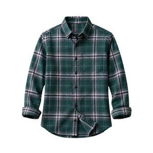 Chemise décontractée à carreaux pour homme, manches longues, col rabattu, en popeline 100 % coton respirant, style automne - Product Image 3