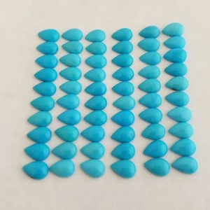 7x10mm Natural Bella Durmiente Turquesa Forma de pera Cabujón Piedra preciosa calibrada suelta del fabricante verificado en línea India - Product Image 2