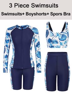 Women Short <b>Sleeve</b> Color Block Front Zip One Piece <b>Swimsuit</b> with Quick Dry Surf Rash Guard 3 Piece Rash Guard <b>Long</b> <b>Sleeve</b> - Product Image 6