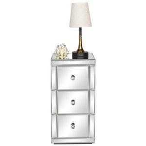 FCH Silver <b>Mirrored</b> Nightstand <b>Side</b>/End <b>Table</b> for Living Room Bedroom Use - Product Image 5