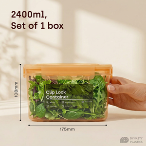 Boîte de conservation alimentaire carrée en silicone, hermétique et anti-fuite, avec fermeture à clip - 2400 ml - Product Image 2