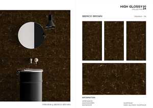 Baldosa de aspecto mármol marrón brillante de 60x120cm, superficie pulida para decoración de paredes y suelos - Product Image 3