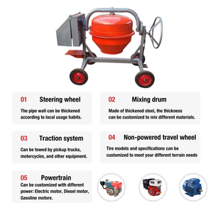 เครื่องผสมคอนกรีตดีเซล350L แบบ250L เครื่องผสมปูนแบบเคลื่อนที่พร้อมบันไดยก - Product Image 5