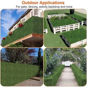 12pcs 23.6x15.75in Artificial Boxwood Topiary Hedge Grass Backdrop Fence Privacy Screen for Balcony Wall Decoration Grass Wall - Product Image 6