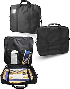 Sac de rangement pour insignes maçonniques, 15x18 pouces, en nylon durable et résistant à l'eau, pour Maître Maçon/Trésorier, contient tablier et collier de maître. - Product Image 5