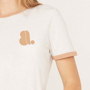 T-shirt blanc à col rond et manches courtes pour femme, coupe classique, 100 % coton biologique, écologique, respirant, séchage rapide, décontracté, printemps - Product Image 2