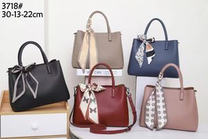 Ando Bag Women's Genuine Cowhide Leather Handbag with Double Handles <b>Scarf</b> and Detachable Shoulder Strap - Product Image 2