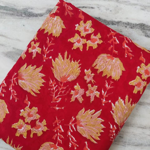 Tissu en coton imprimé au bloc Sanaganeri, tissu imprimé à la main de Jaipur, tissu indien pour robes, fournisseur de tissus en coton en gros - Product Image 5