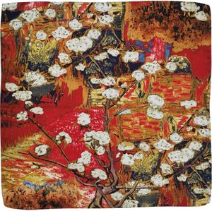 Floral Printed Silk <b>Square</b> <b>Scarf</b> Women Fashion Accessory All Seasons 100% Silk Multi-Functional Adult Wear - Product Image 5