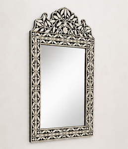 Handmade Bone Inlay <b>Wall</b> <b>Mirror</b> Decorative Arch Top Floral Frame Indian Home Hotel Bedroom Living Room Decor - Product Image 4